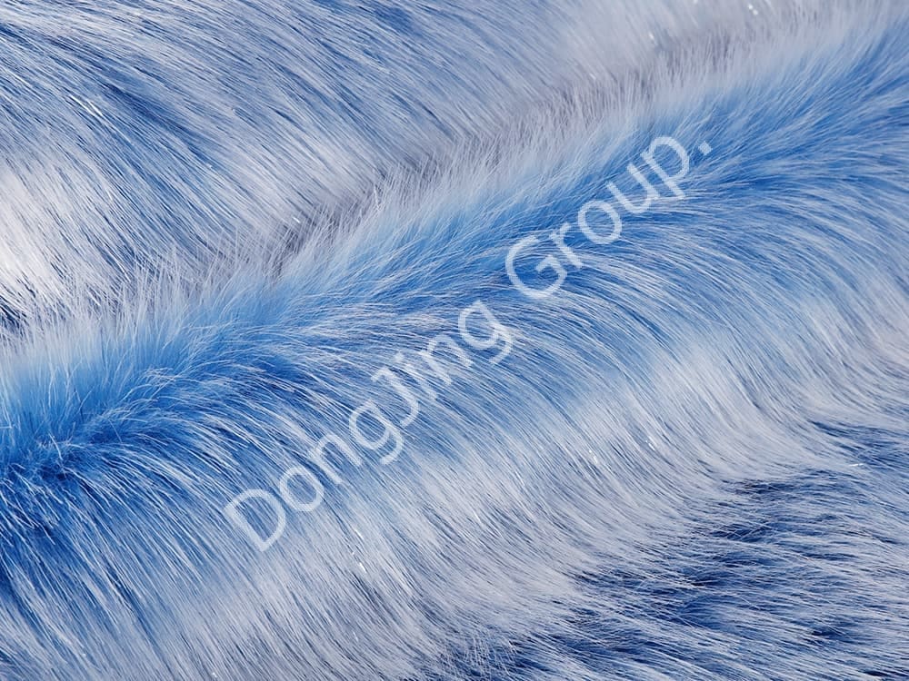 DP0711-Blå klämma silver wire pull vit faux fur fabric