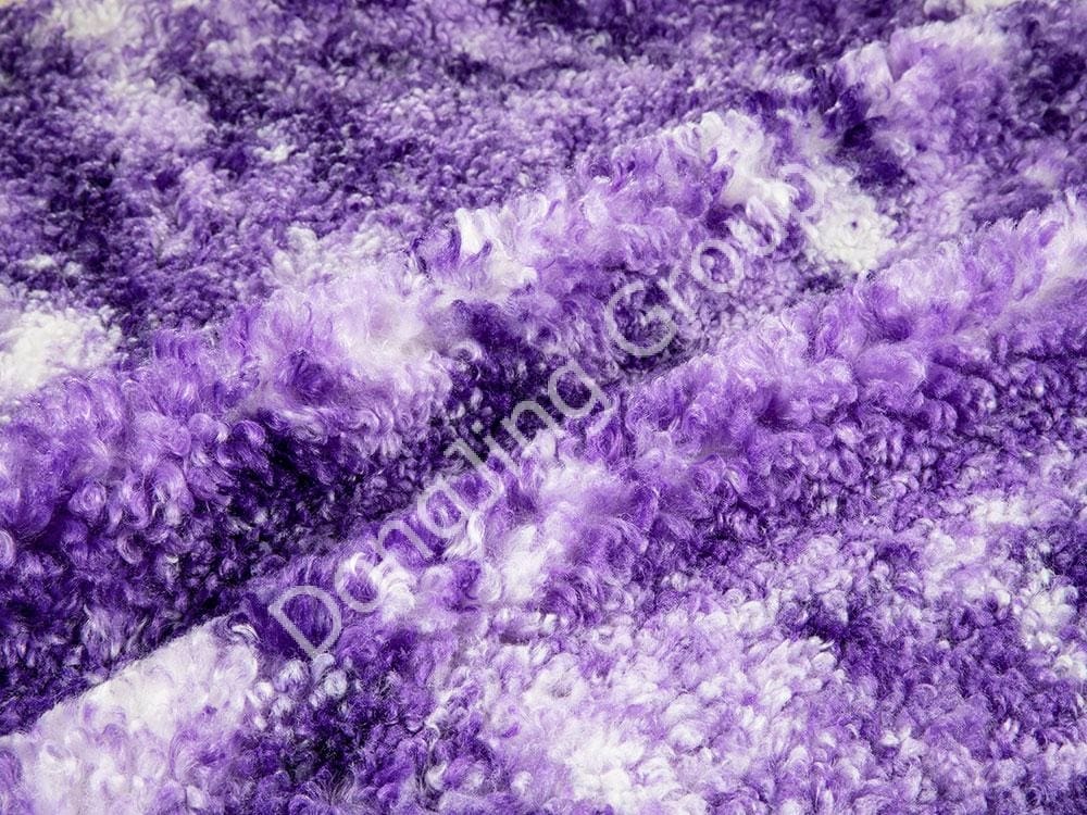 8T0821-Lila rund mesh samma färg stökig rullbunt imiterad ull faux fur fabric