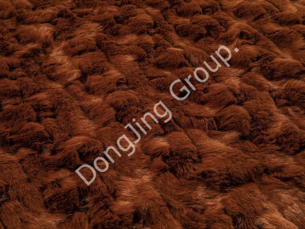 9HG0245-Mörkt brunt borstat kaninhår faux fur fabric