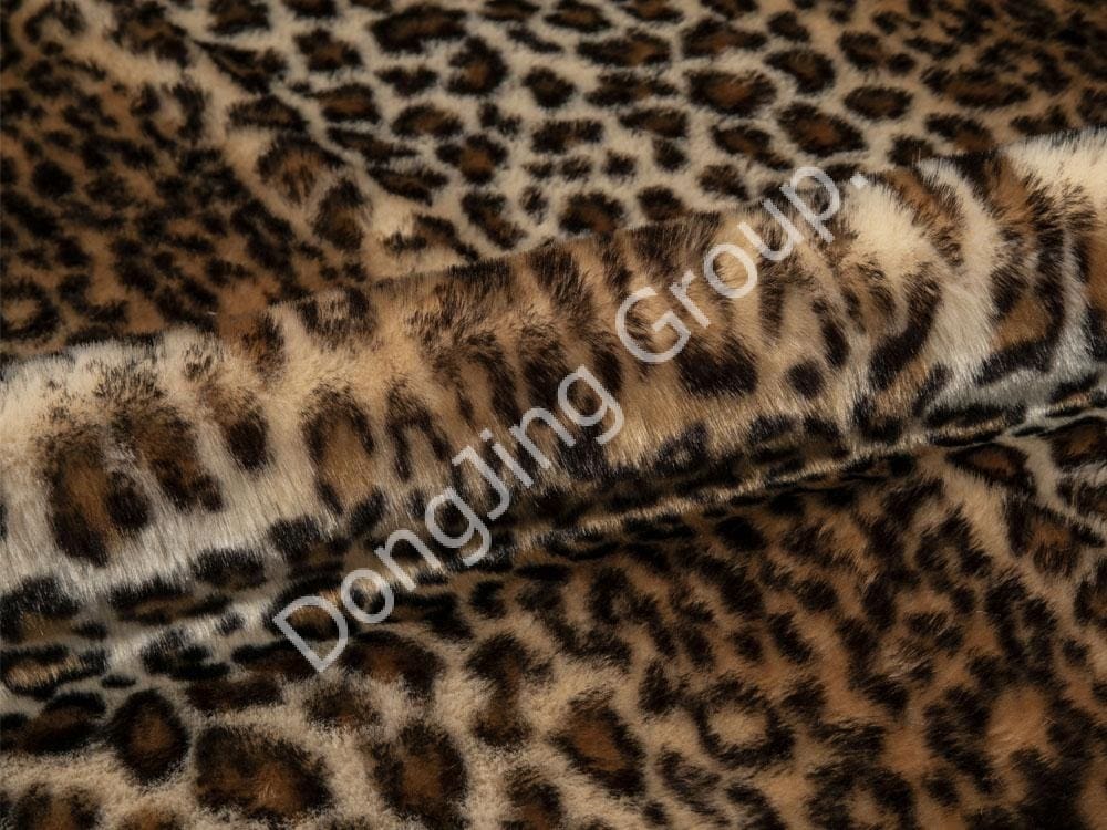 9P2009-Ristryck dubbel uppsättning leopardtryck faux fur fabric