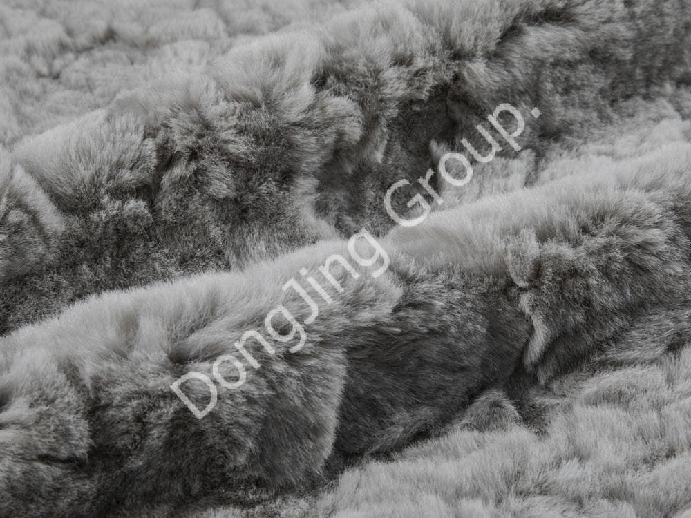 9T1788-Grå kaninhårborste faux fur fabric