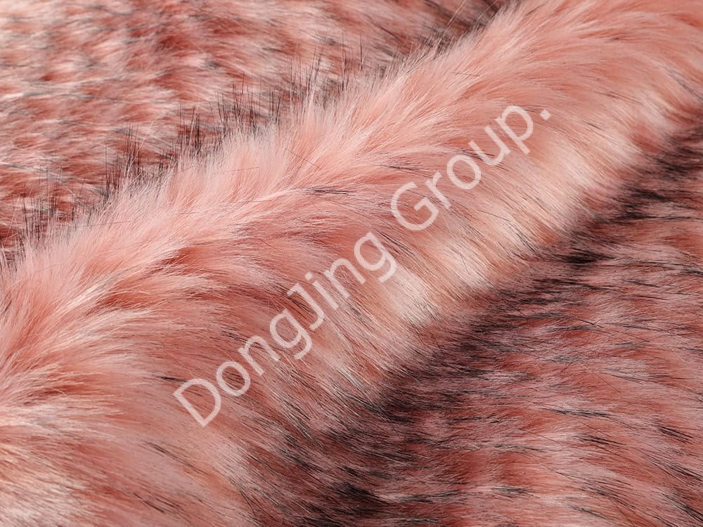 9W0684-Rosa ananas tvättbjörnshår faux fur fabric