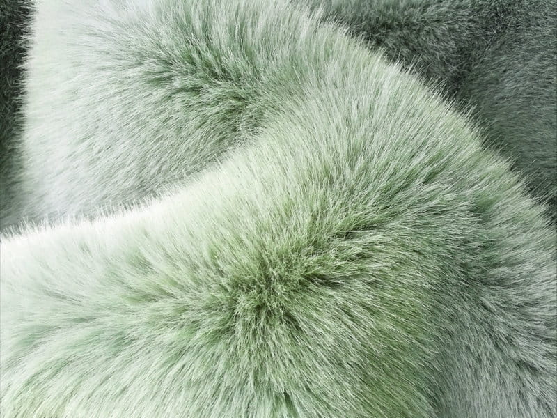 XD0011-Kardemumma Grön Guld Fox faux fur fabric